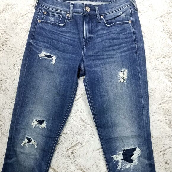 Express Jeans Womens 0R Blue Performance Stretch Legging Mid Rise Dark Wash - Picture 3 of 11